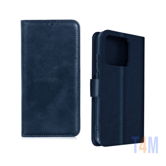 Funda Abatible de Cuero con Bolsillo Interno para Xiaomi redmi 12c Azul